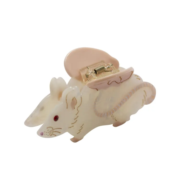 Wos UP Rat hårklemme rosa acetat 9,5 cm