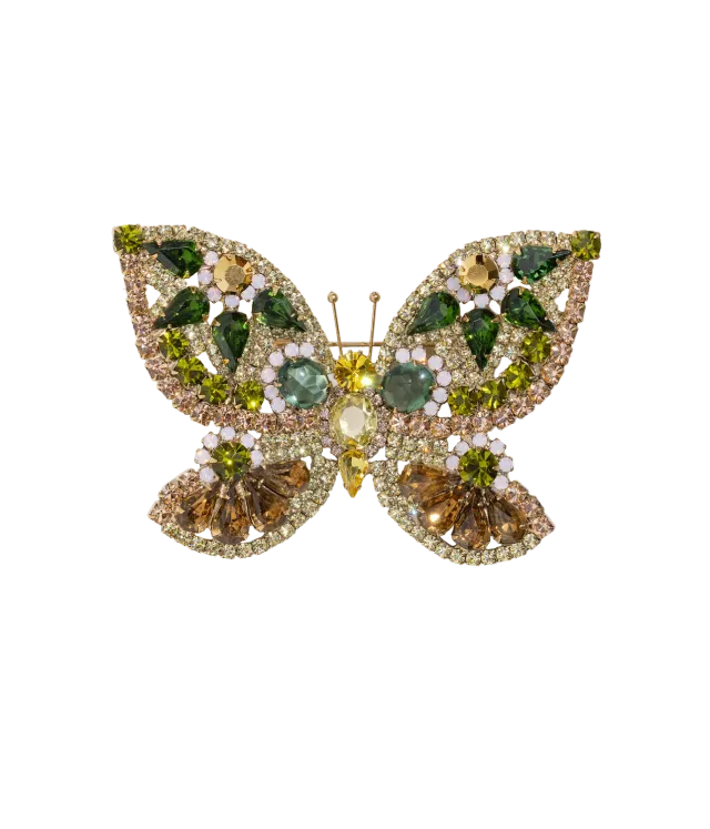 Loren Hope Butterfly X-Large brosje oliven 14,6 cm eske