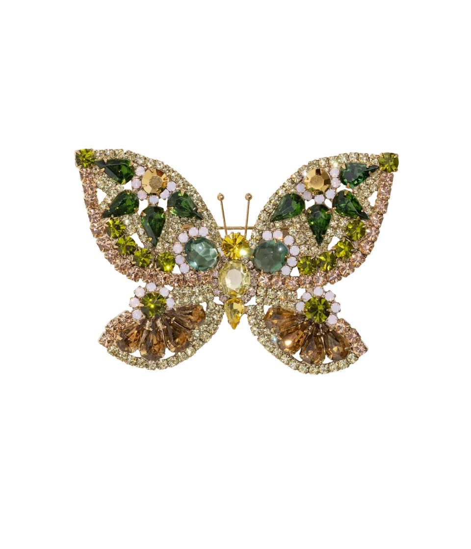 Loren Hope Butterfly X-Large brosje oliven 14,6 cm eske