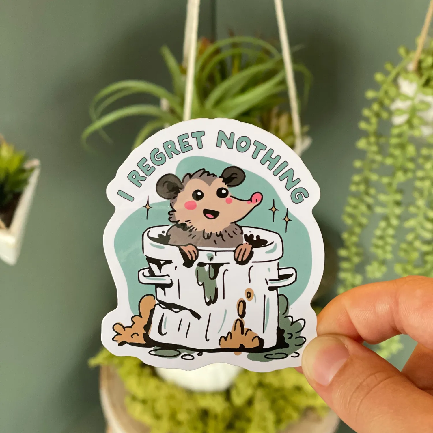 MiniKitty I Regret Nothing klistremerke vinyl 7,6 cm