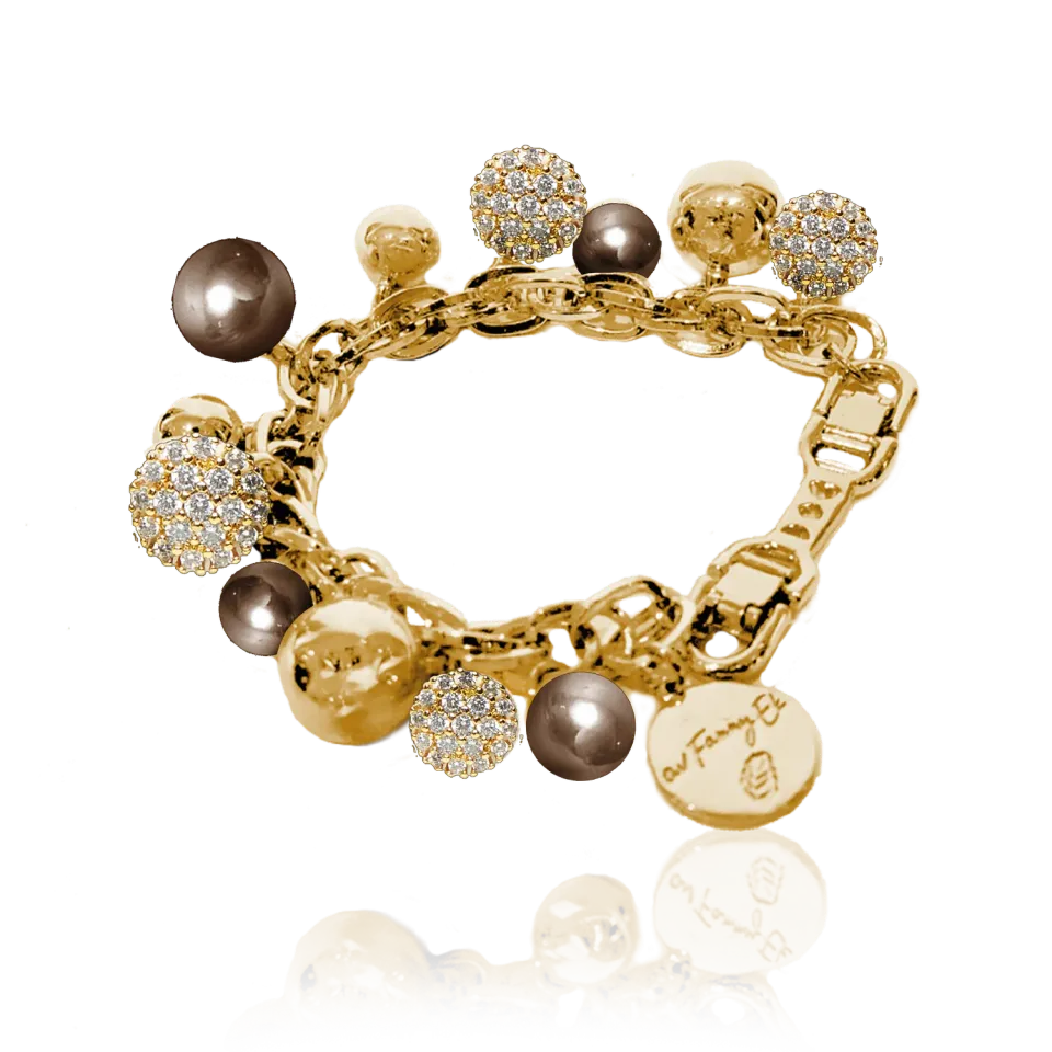 IOAKU Berry Pearl Sparkle armbånd brun 16-20 cm
