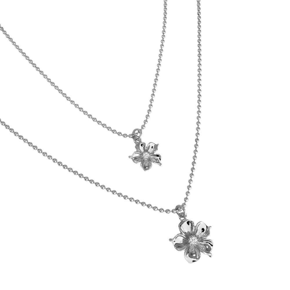 IOAKU La Fleur Double halskjede gull blomst