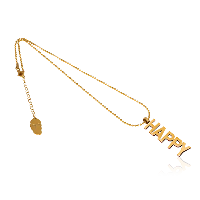 IOAKU Statement Mini Happy halskjede 45 cm gull