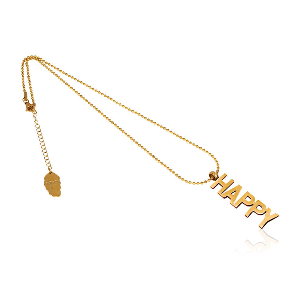 IOAKU Statement Mini Happy halskjede 45 cm gull