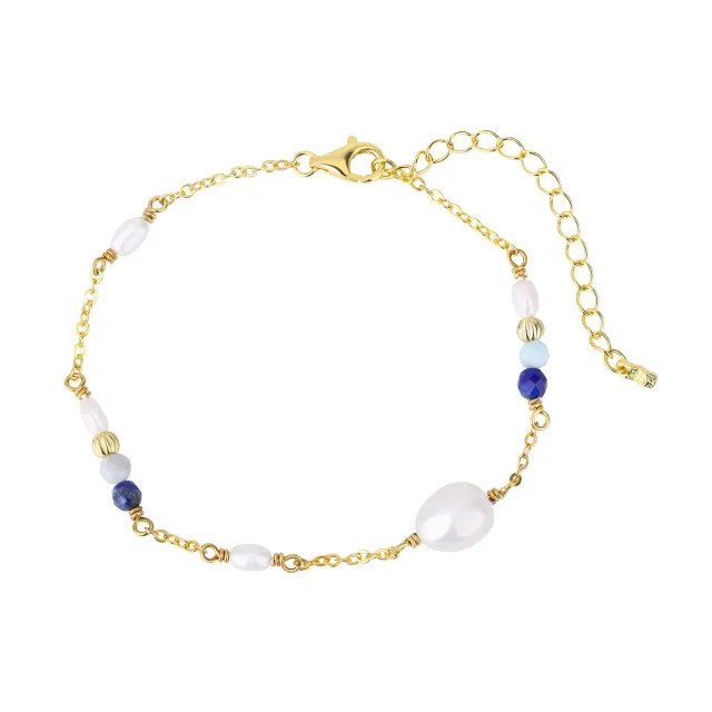 Wioga Anabell armbånd forgylt 15,5-19 cm perler