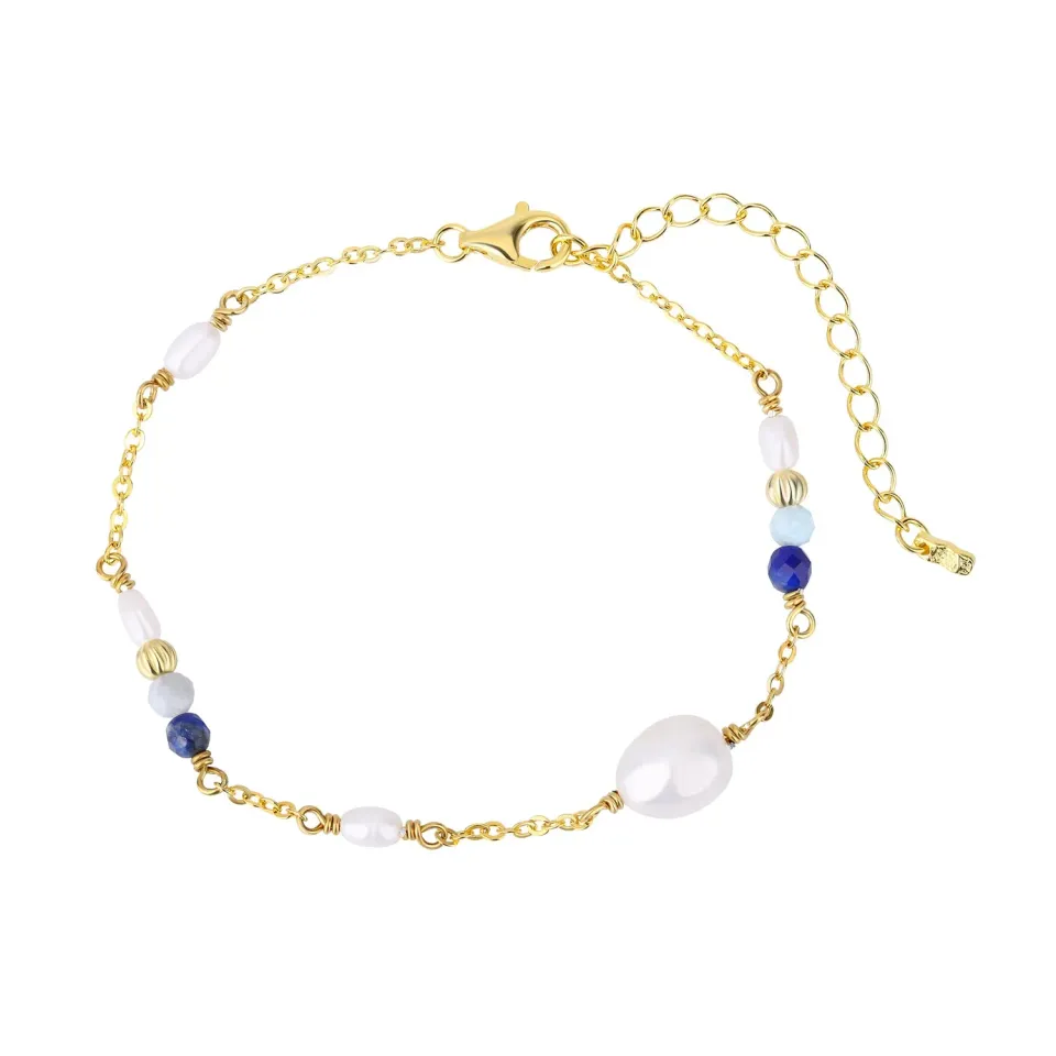 Wioga Anabell armbånd forgylt 15,5-19 cm perler