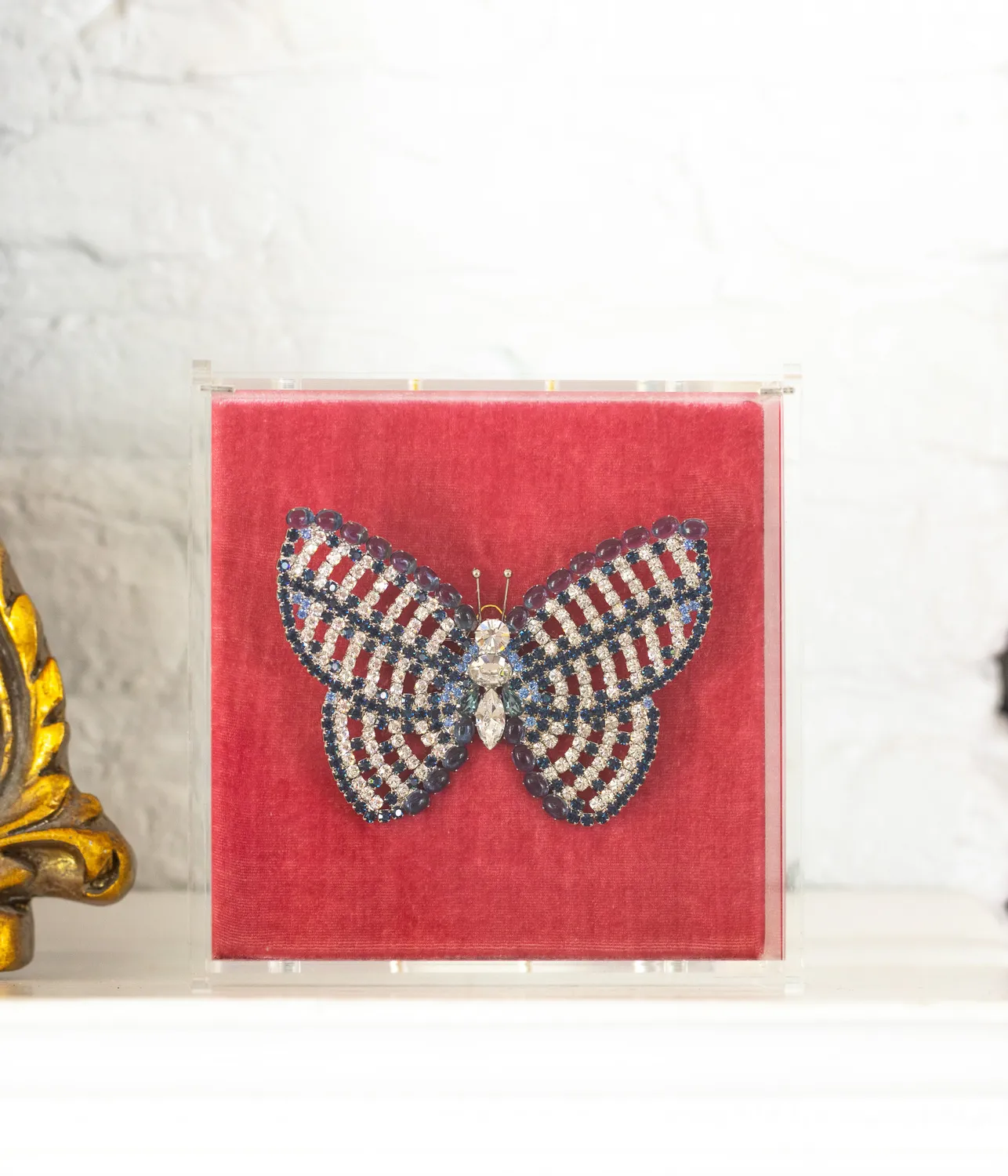 Loren Hope Butterfly XL brosje krystall montana safir