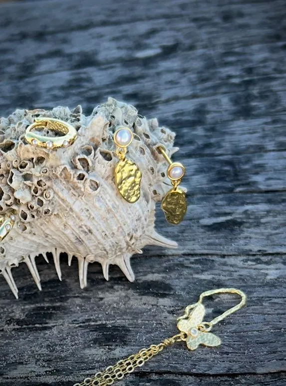 Wioga Rita øreringe forgylt 1,8 cm perle