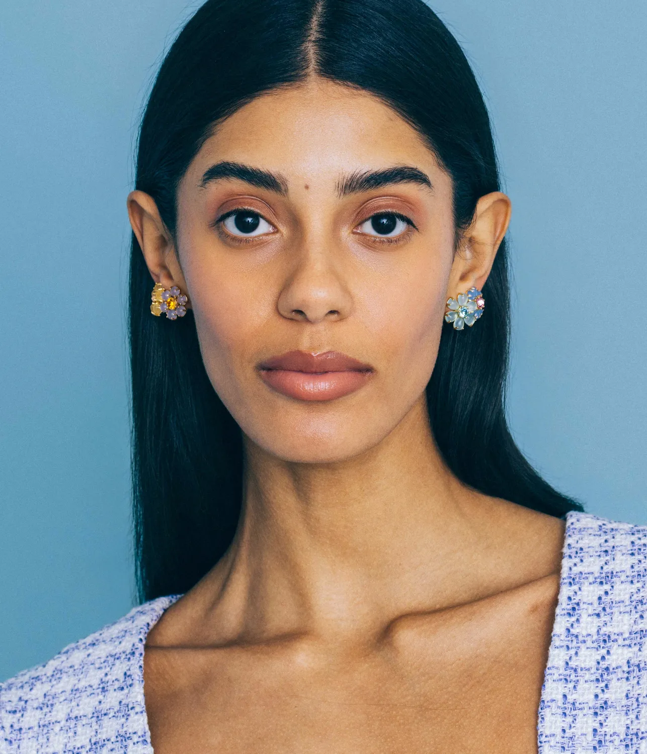 Loren Hope Emeline Flower Studs Blue ørepynt blå