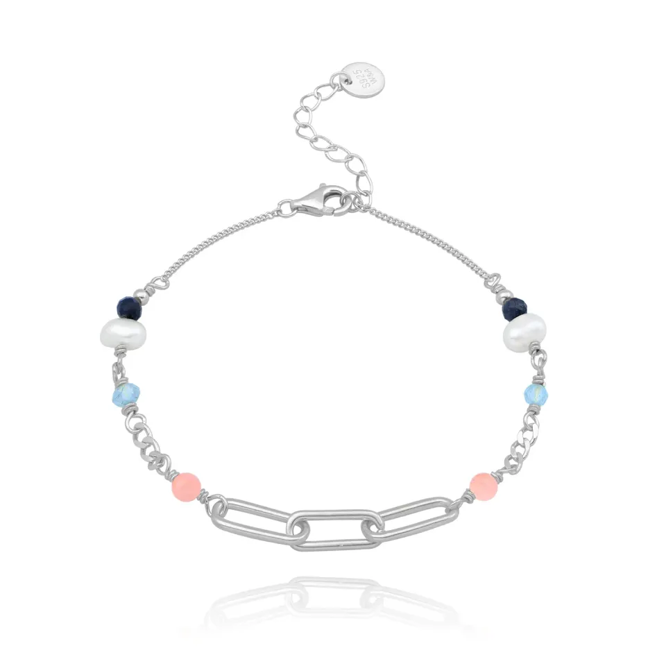 Wioga Evonne armbånd sølv perle 15,5-18 cm