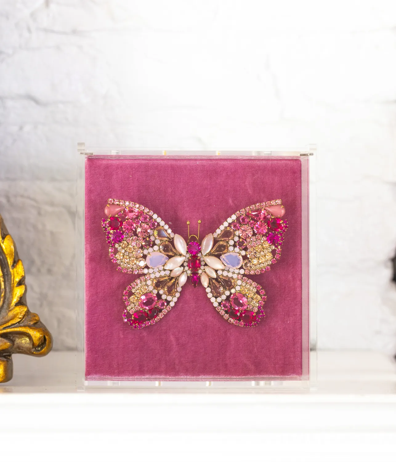 Loren Hope Butterfly X-Large brosje rosa skjell