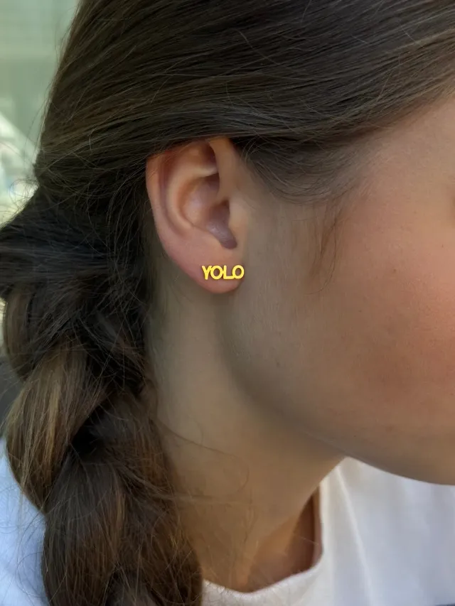 IOAKU YOLO Stud øredobber gull kirurgisk stål
