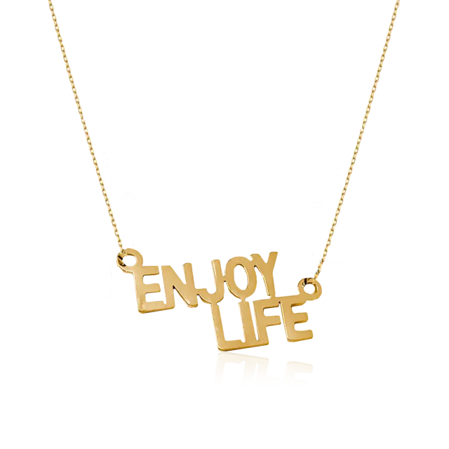 IOAKU Enjoy Life sitat halssmykke gull 45 cm