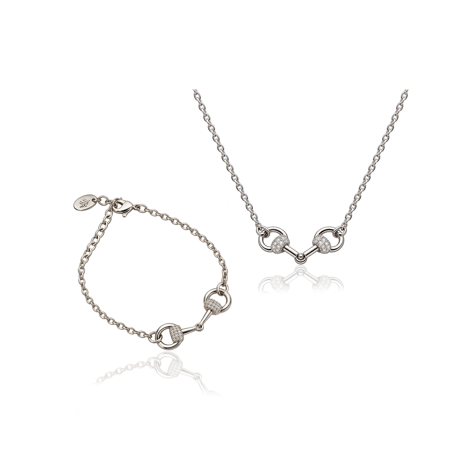 IOAKU Horsebit Thin Sparkle sett halskjede+armbånd gull