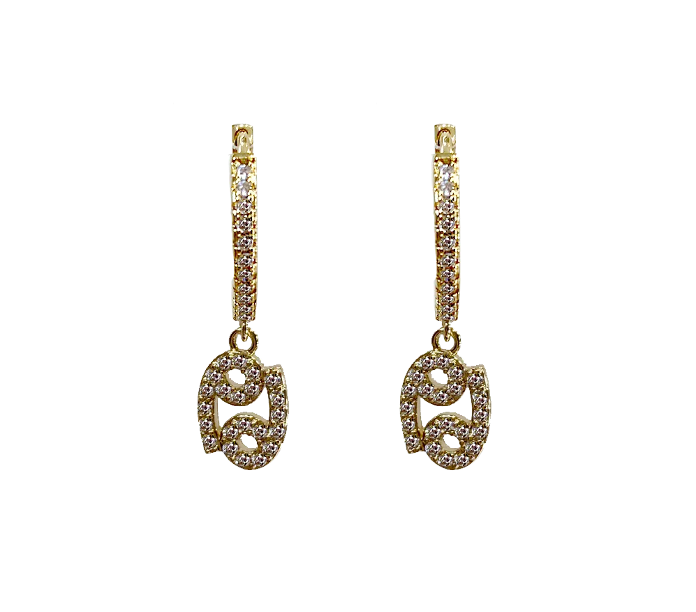 IOAKU Zodiac Sparkle Micro Hoop øredobber guld Leo nikkel fri