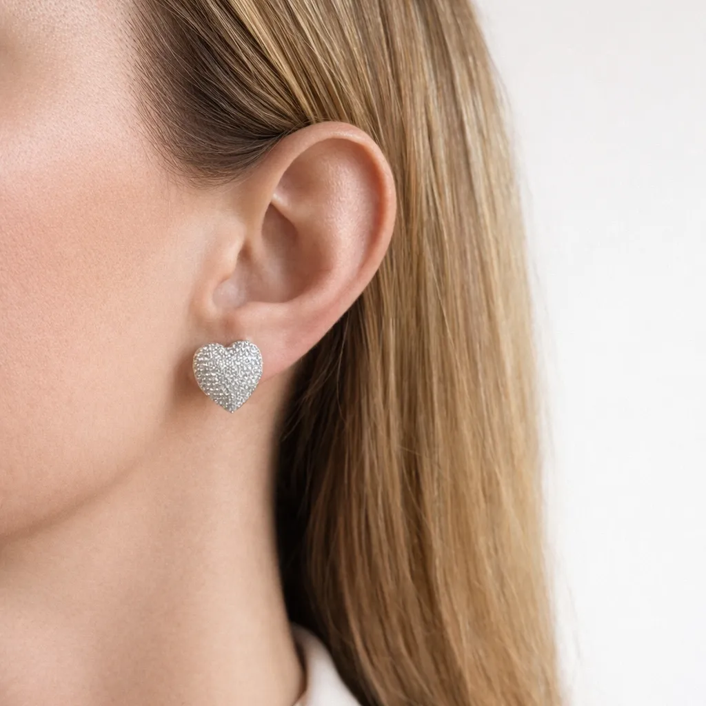 IOAKU Heart of Pavé studs øredobber gull hjerte