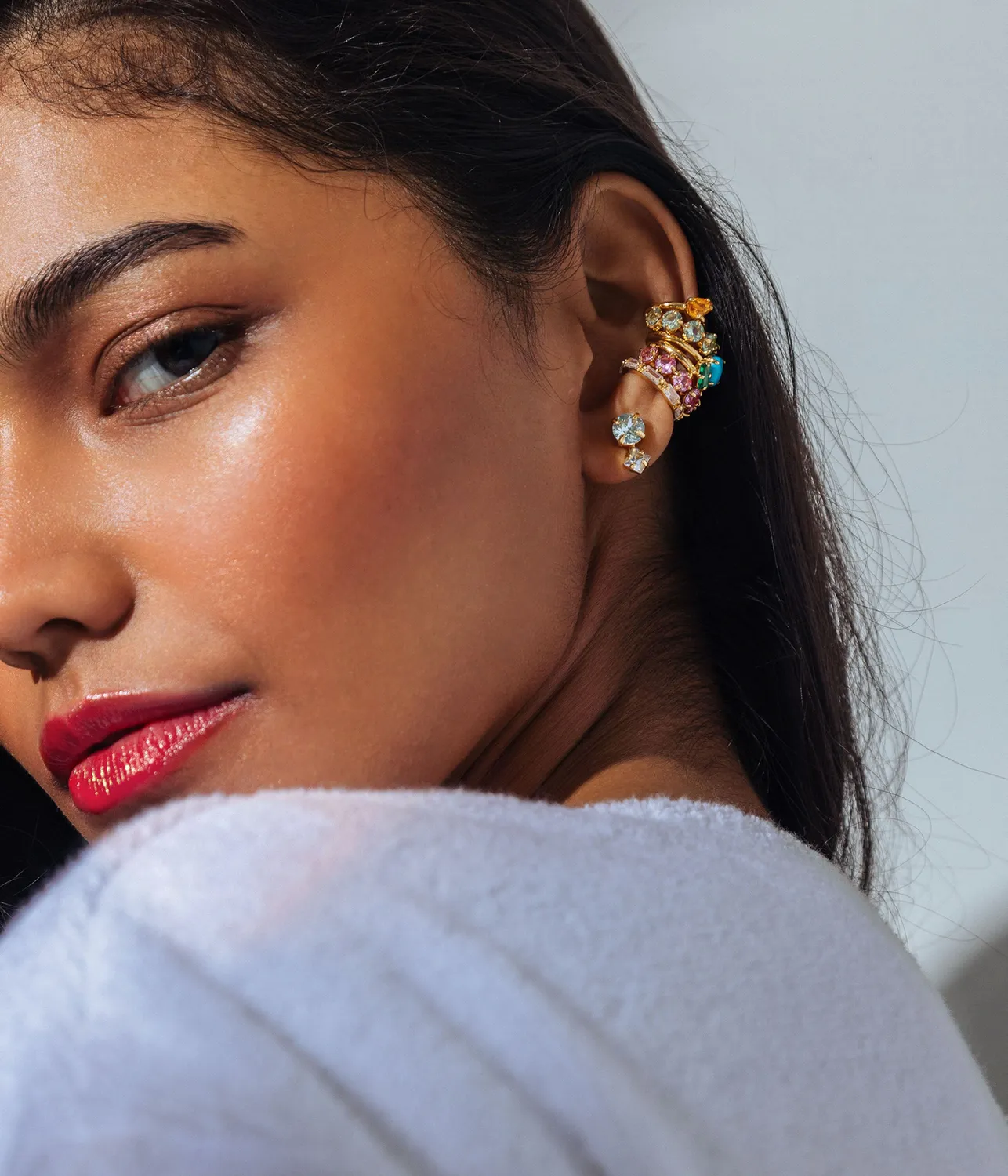 Loren Hope Fiesta Ear Cuff øreklips multi 5-pakn forgylt
