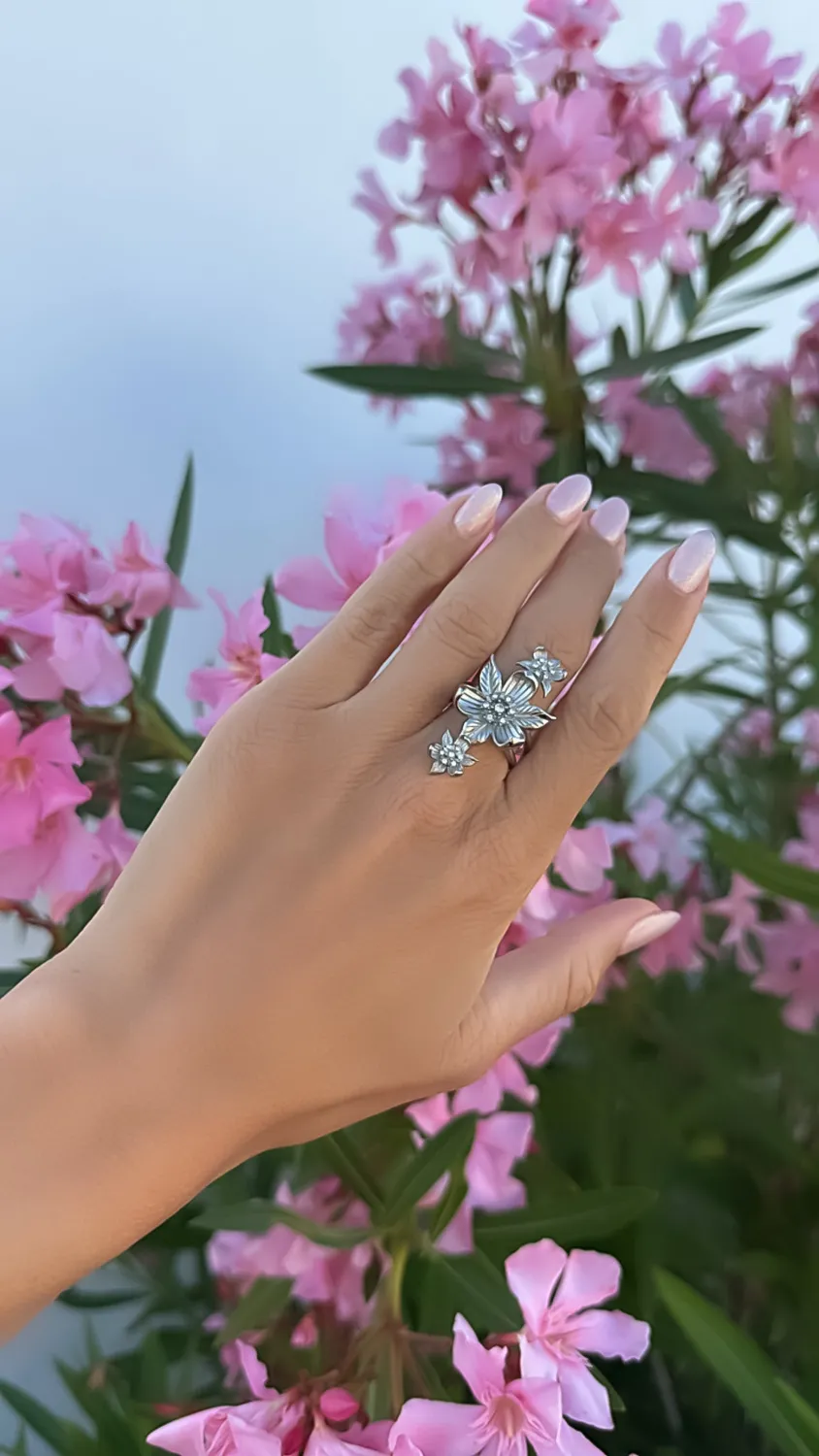 IOAKU Sakura ring gull str 7 rustfritt stål