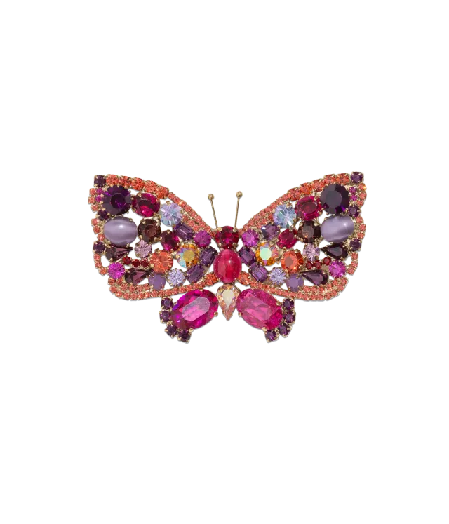 Loren Hope X-Large Butterfly brosje fuchsia ametyst