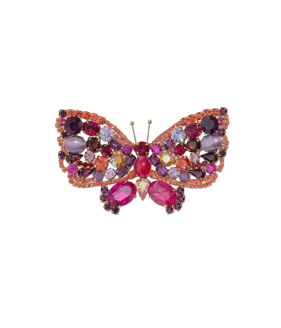 Loren Hope X-Large Butterfly brosje fuchsia ametyst