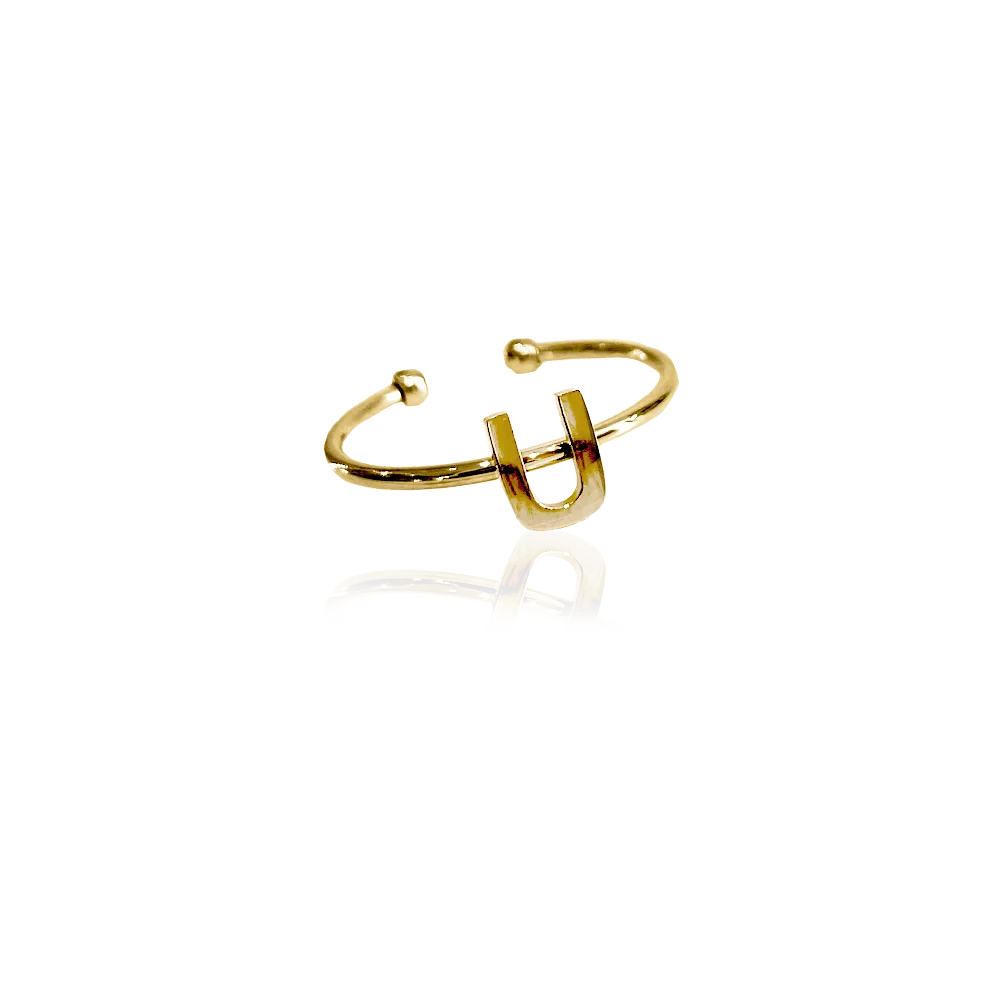 IOAKU Identity Micro ring bokstav G gull justerbar
