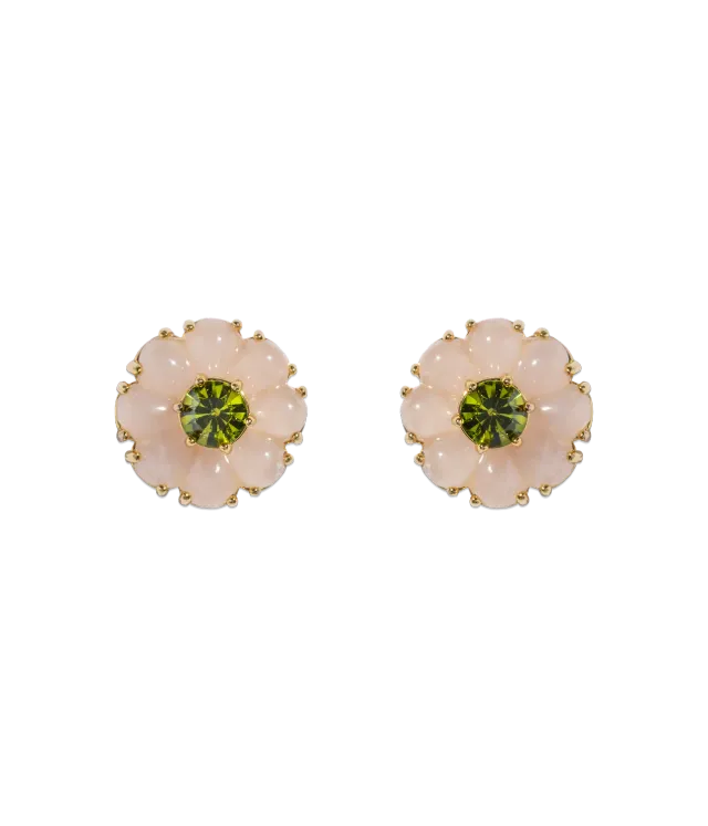 Loren Hope Emeline Flower Studs øredobber Rose Quartz rosekvarts