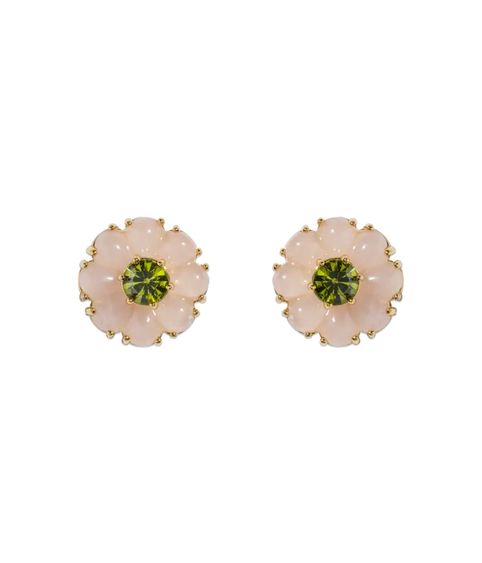 Loren Hope Emeline Flower Studs øredobber Rose Quartz rosekvarts