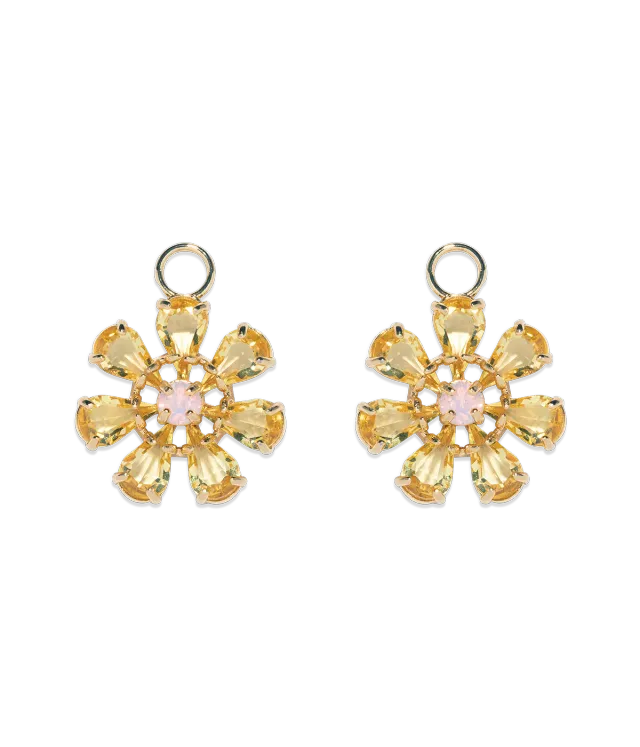 Loren Hope Dolly Flower huggie charms topaz