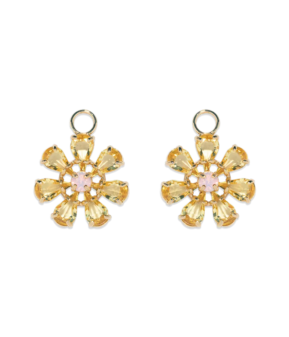 Loren Hope Dolly Flower huggie charms topaz
