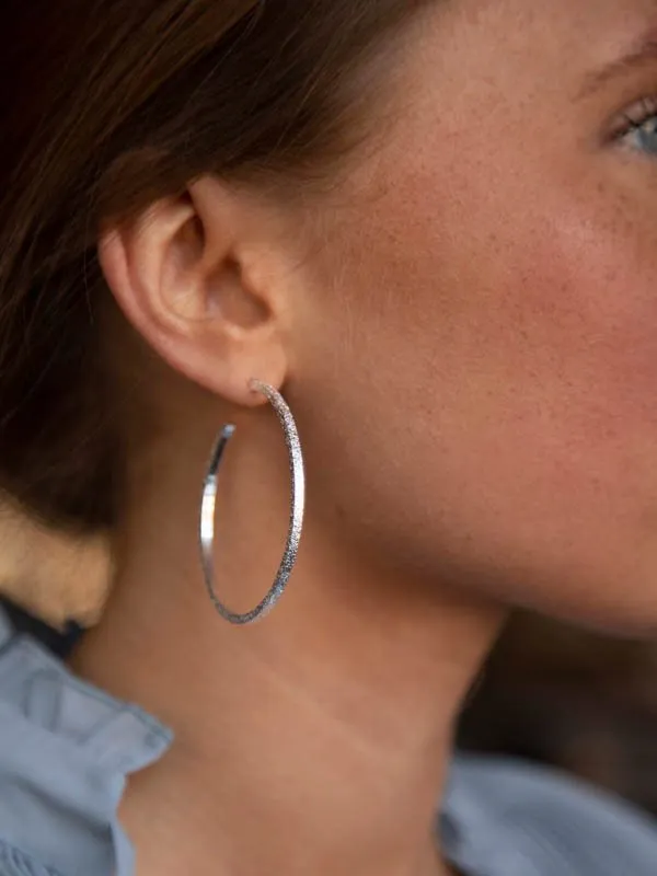 pfg Stockholm Suzy Q hoop øredobber sølv store