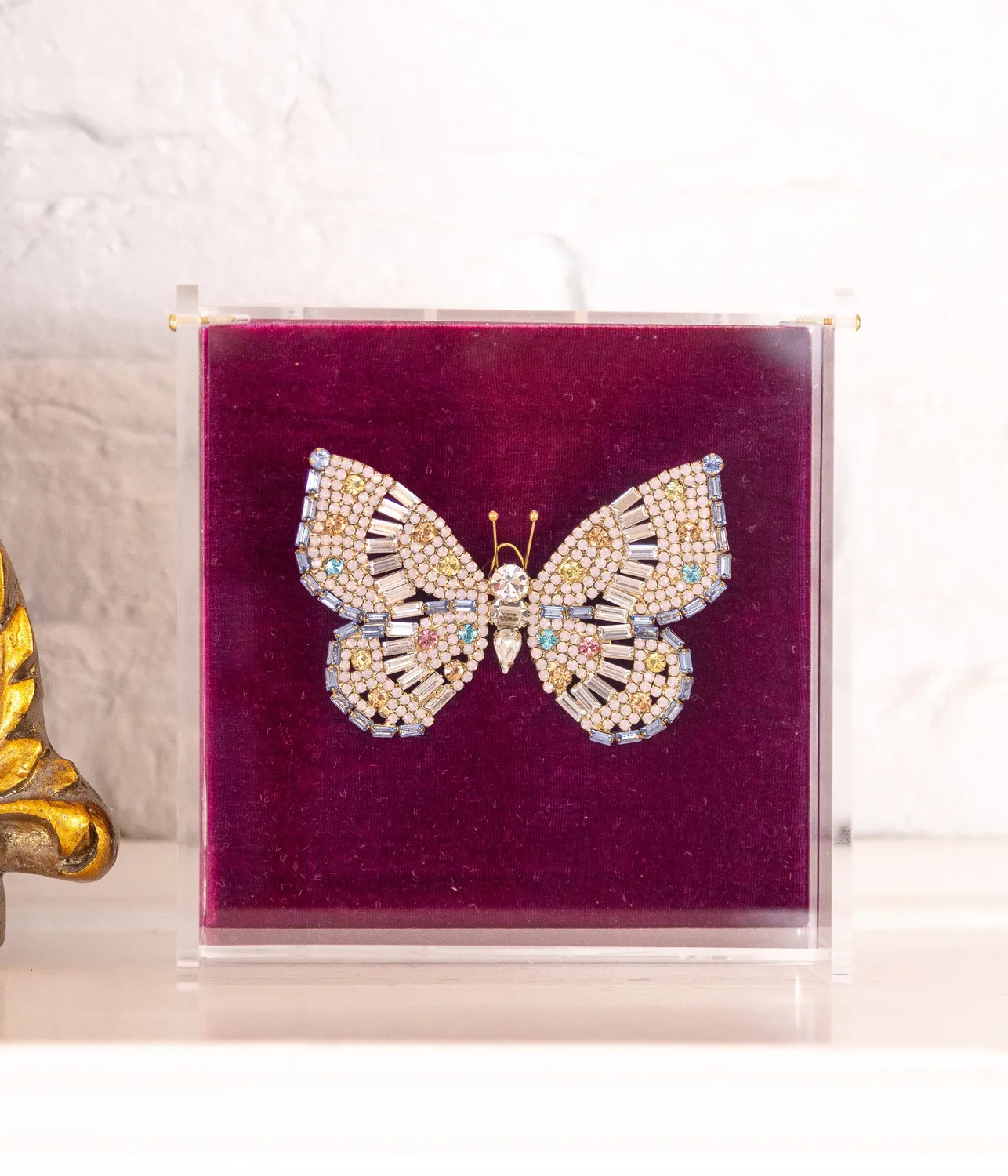 Loren Hope Butterfly brosje crystal aqua unik
