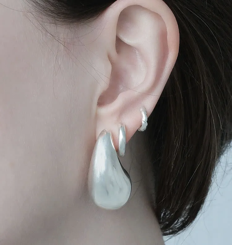Wos Thick hoops øredobber sølv 15 mm stål