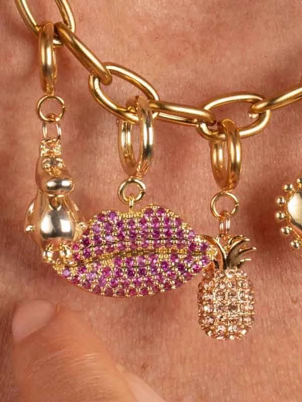 PFG Stockholm Lip berlock glitter anhengs-charm