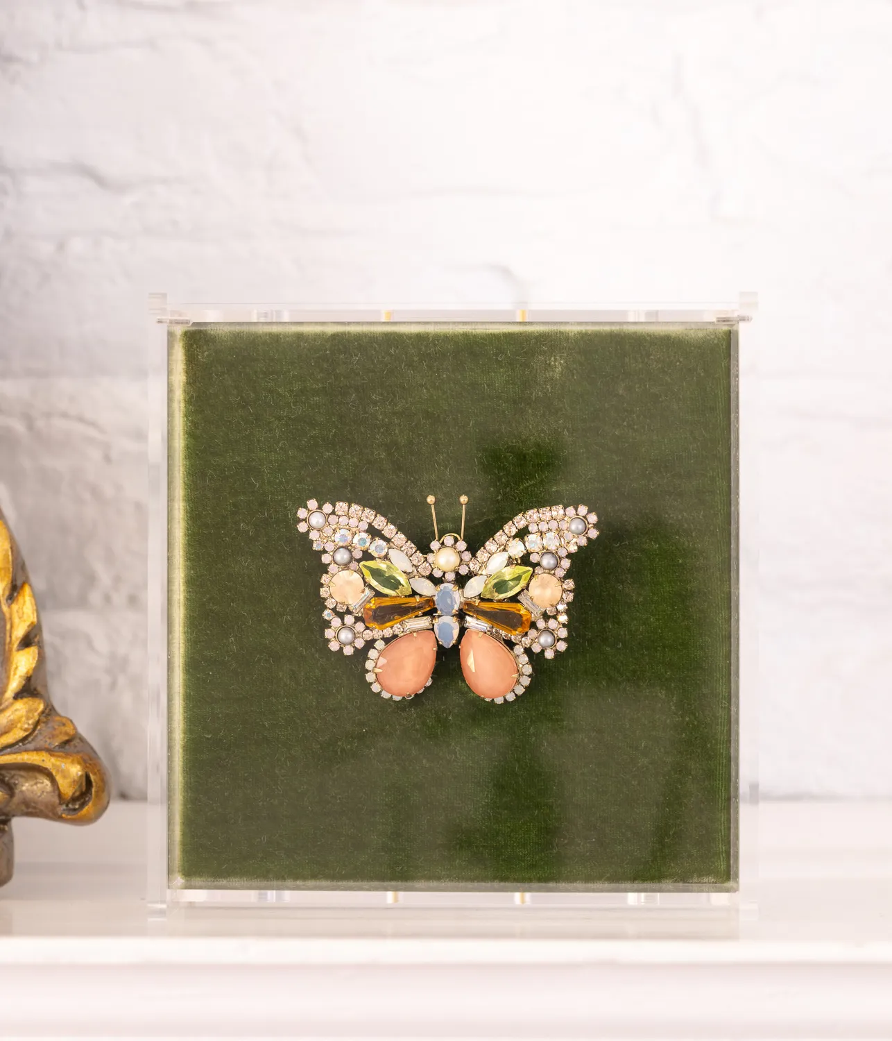Loren Hope Medium Butterfly brosje grey pearl unika