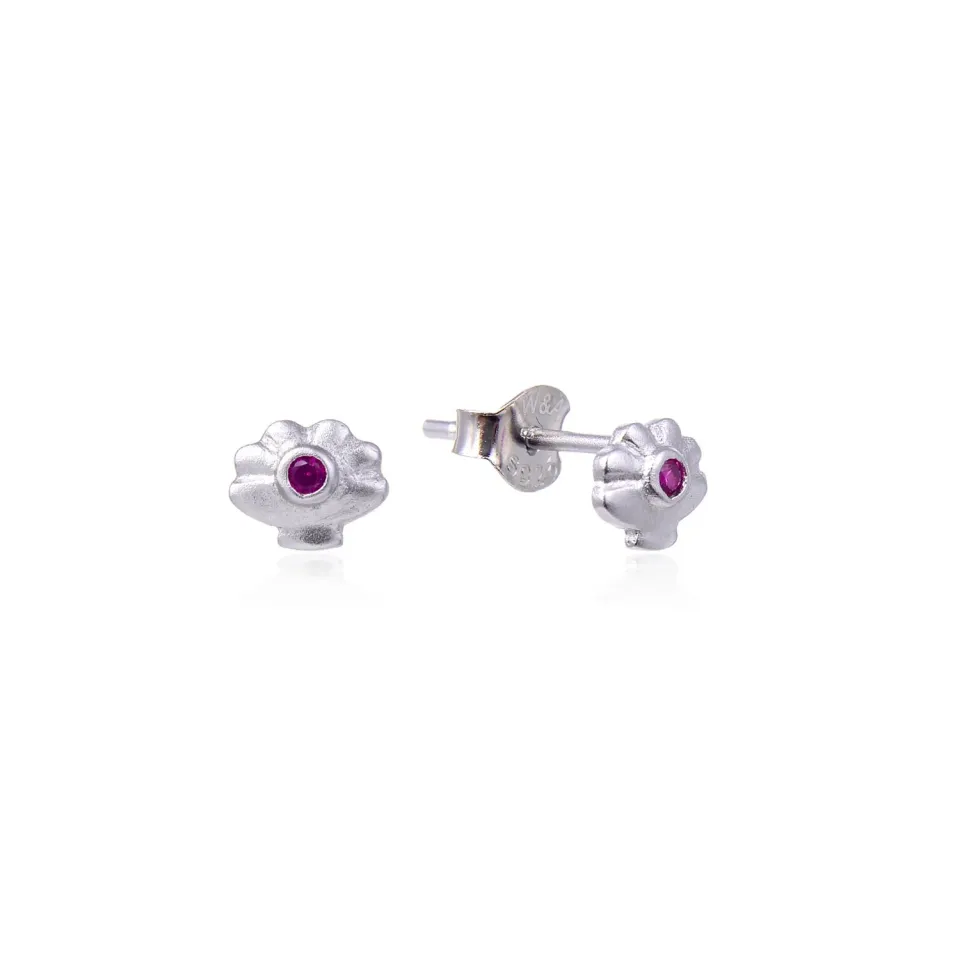 Wioga Minna E-1101-S ørestikker sølv rosa zirkonia