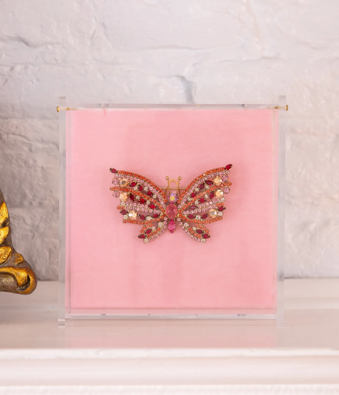 Loren Hope Butterfly Padparadscha Capri Gold Siam brosje