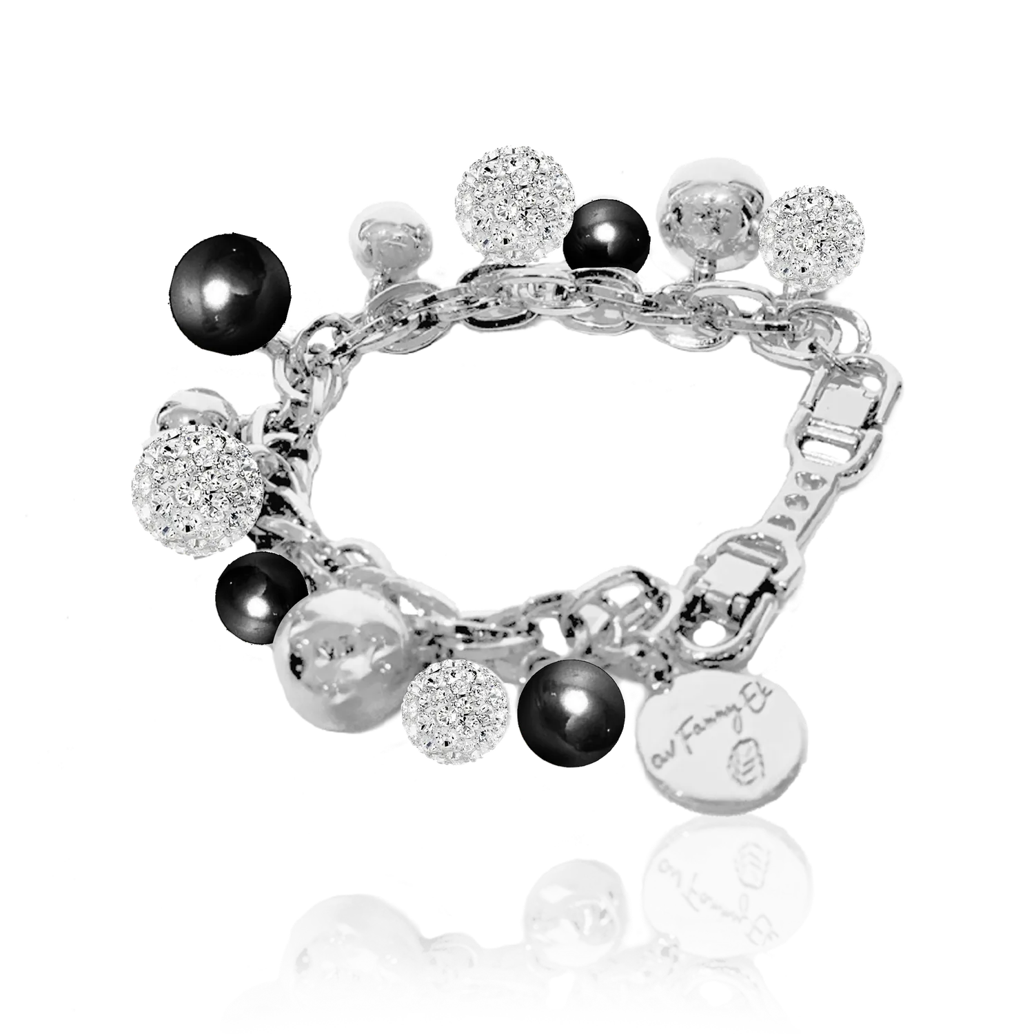 IOAKU Berry Pearl Sparkle armbånd svart 16-20 cm