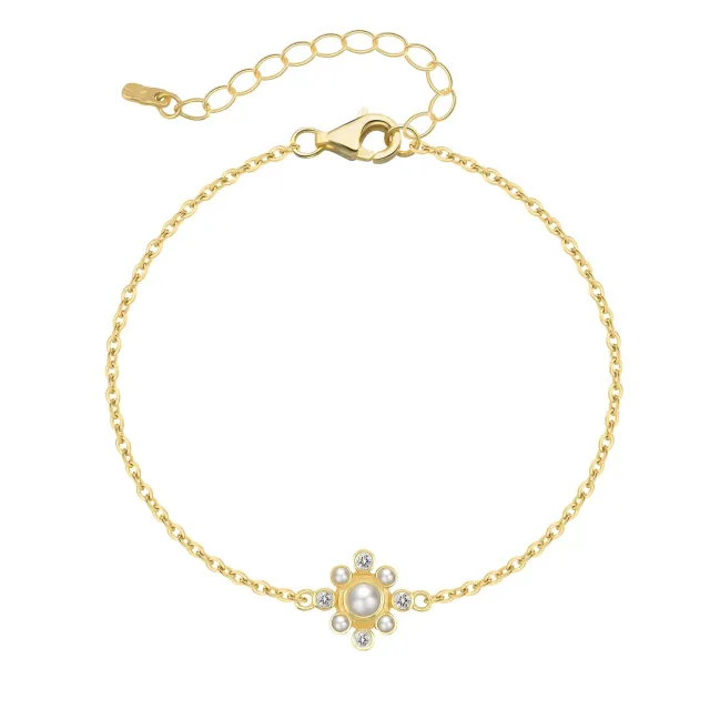 Wioga Gloria armbånd forgylt sølv 15,5-19 cm perle