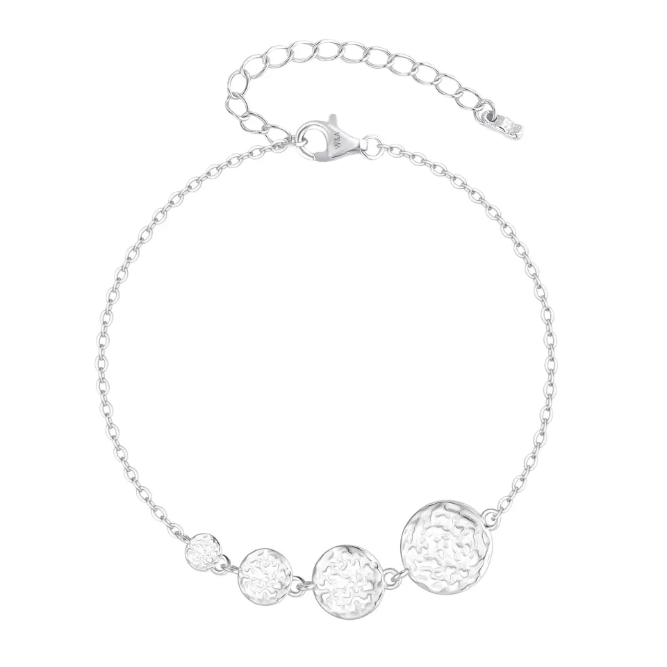 Wioga Milena armbånd sterlingsølv 16+4 cm hamret