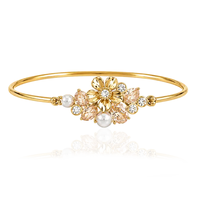 IOAKU La Fleur Sirène Garden cuff armbånd champagne