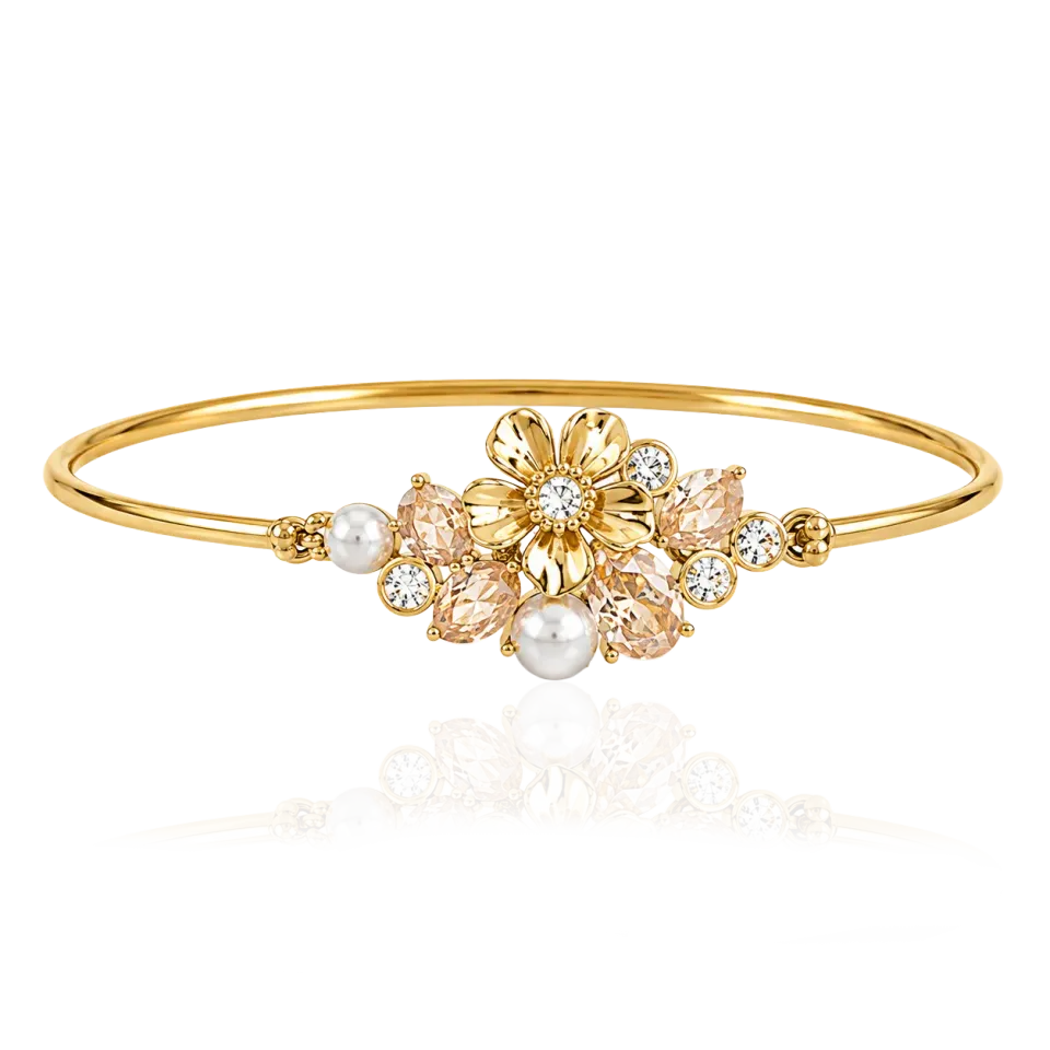 IOAKU La Fleur Sirène Garden cuff armbånd champagne