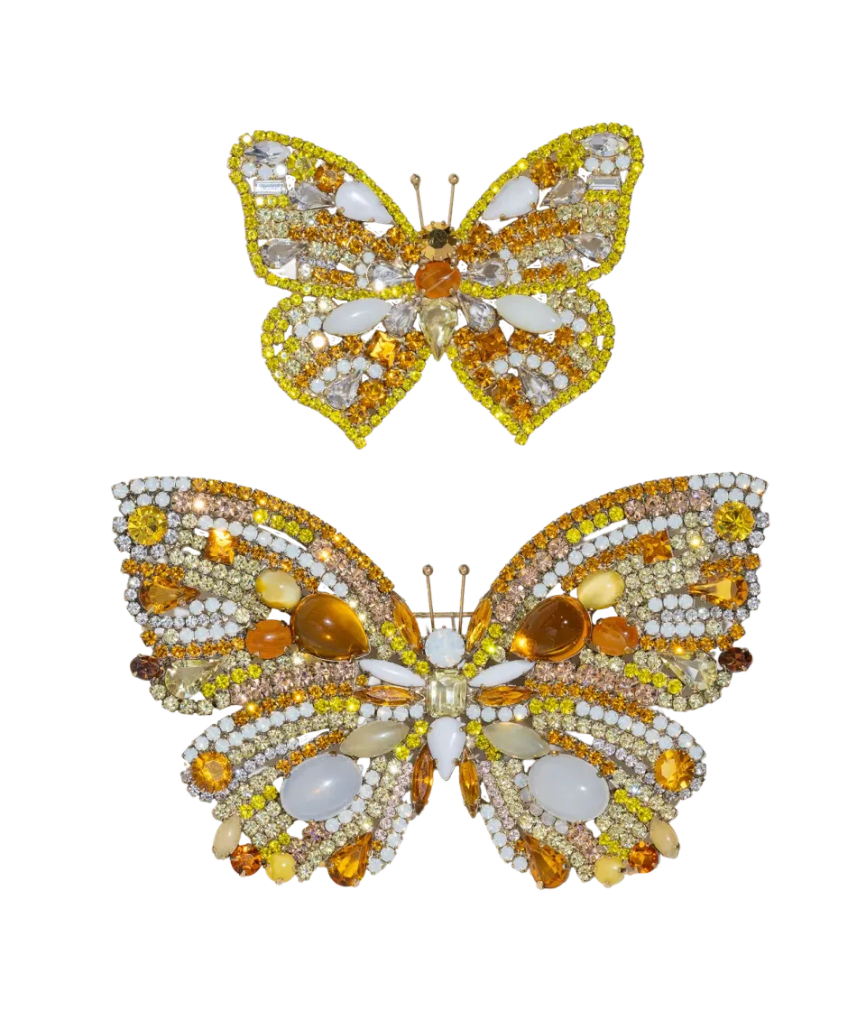 Loren Hope Butterfly Duo brosje sett forgylt