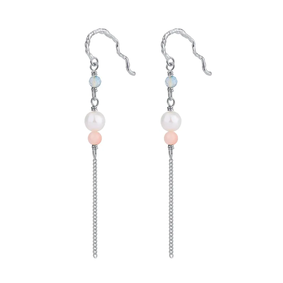 Wioga Eri E-8324-S øreringe sølv 6 cm perle
