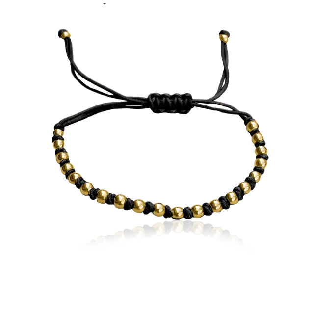 IOAKU Berry Braided Single armbånd svart gull vanntett