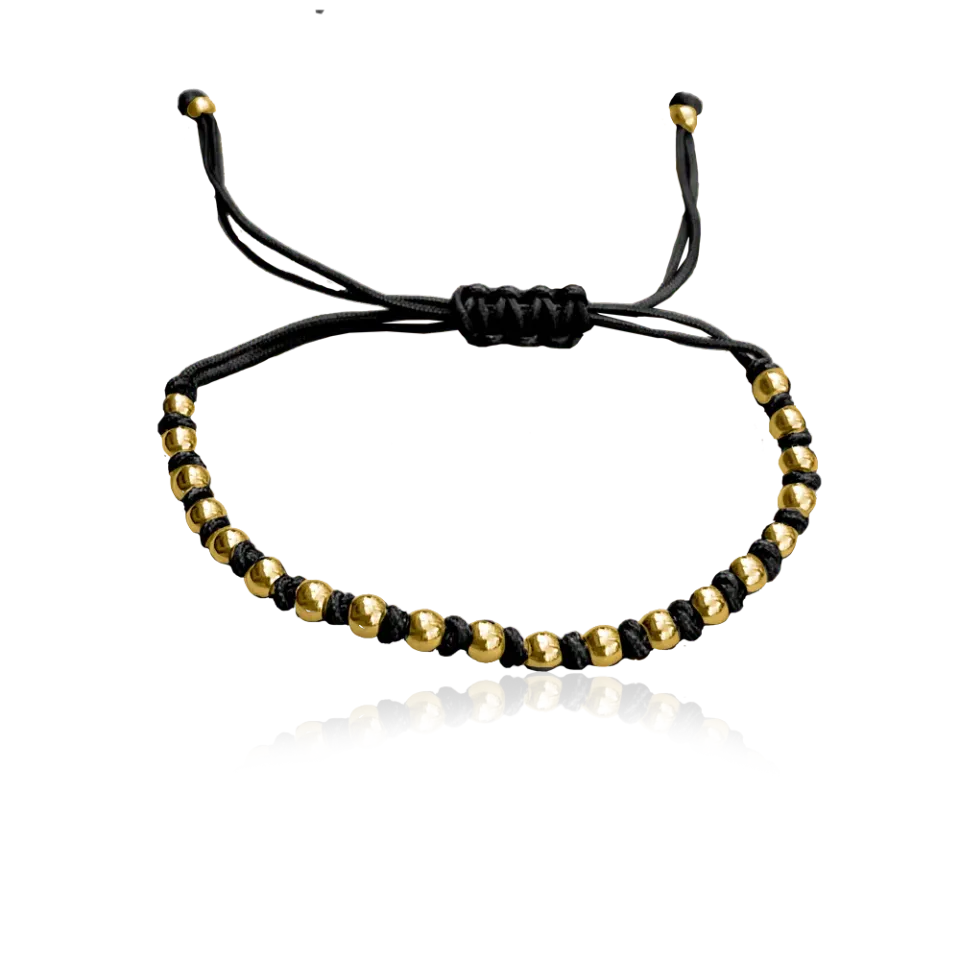 IOAKU Berry Braided Single armbånd svart gull vanntett
