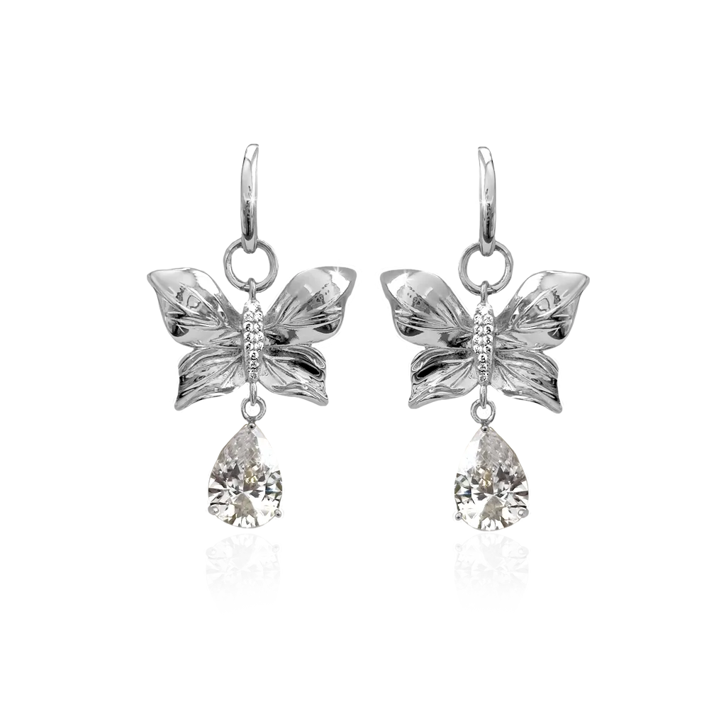 IOAKU Papillon Crystal Hoop øredobber gull nikkelffri