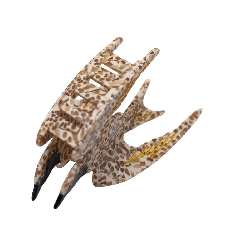 Wos WOS UP Swallow hårklype beige brun 9,5 cm