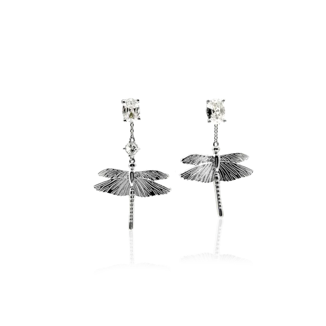 IOAKU Dragonfly Reborn Crystal Studs øredobber gull nikkel-frie