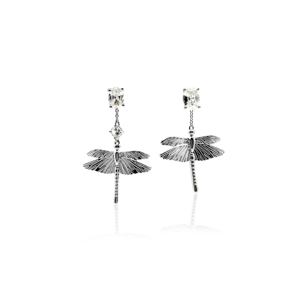 IOAKU Dragonfly Reborn Crystal Studs øredobber gull nikkel-frie