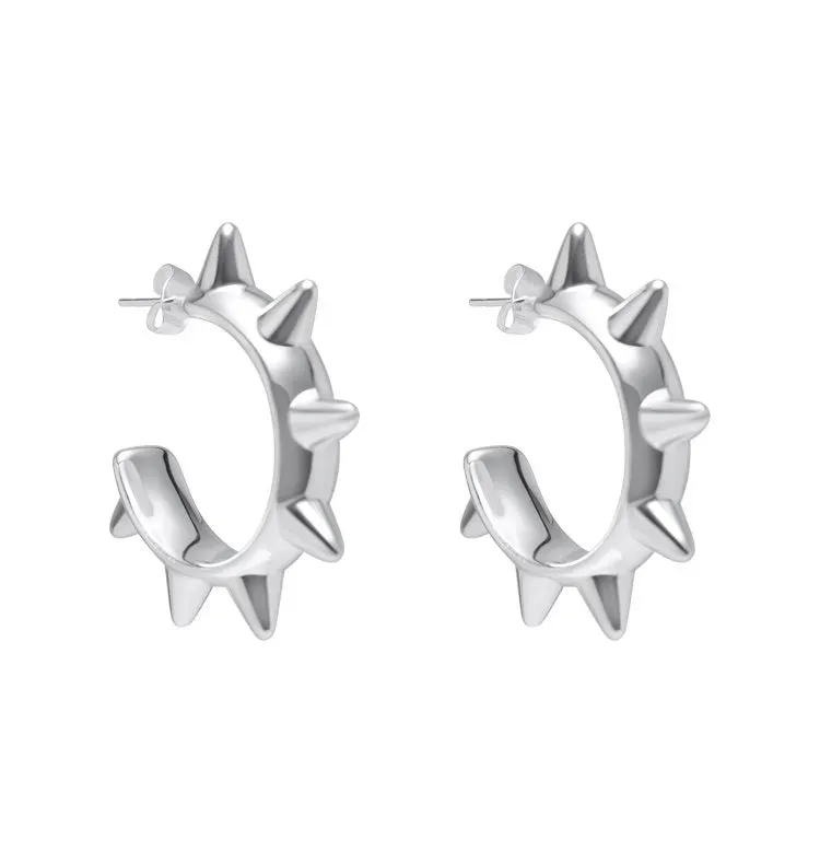Wos Paulina Earrings øredobber sølv hoops 3,7 cm